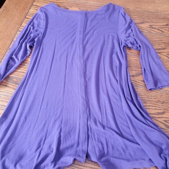 Soft  Surroundings timely boatneck purple tunic si - Picture 3 of 5